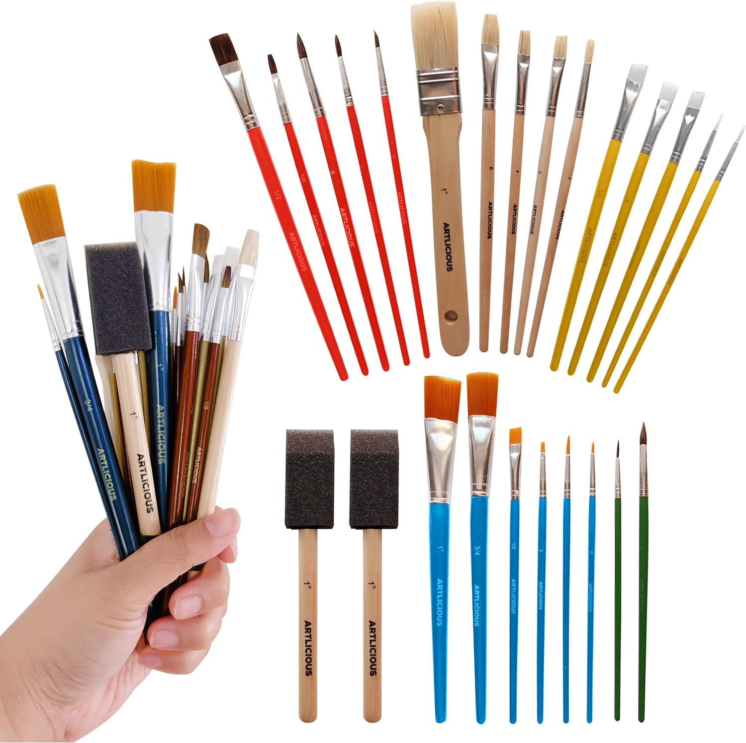 Artlicious Paint Brush Set Pack of 25