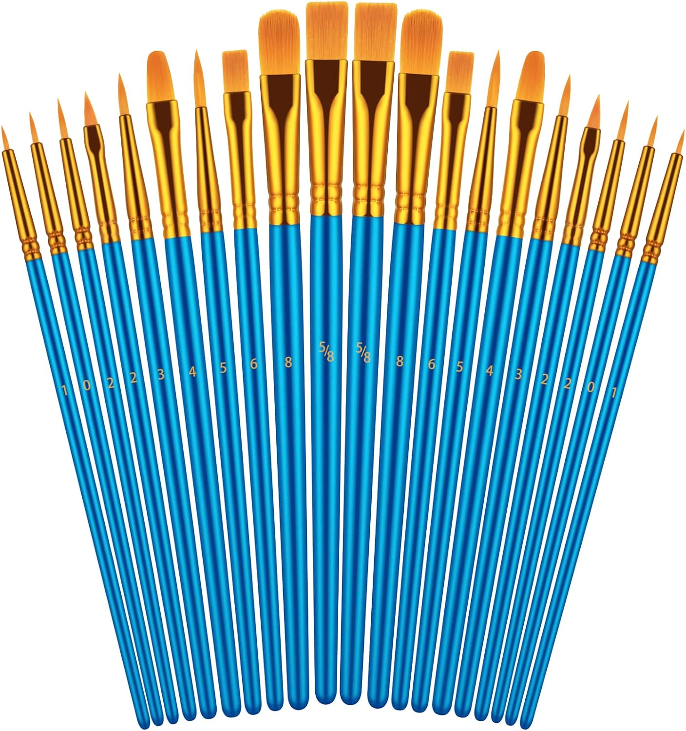 Artstorys Paint Brushes Set 20 Pieces Blue