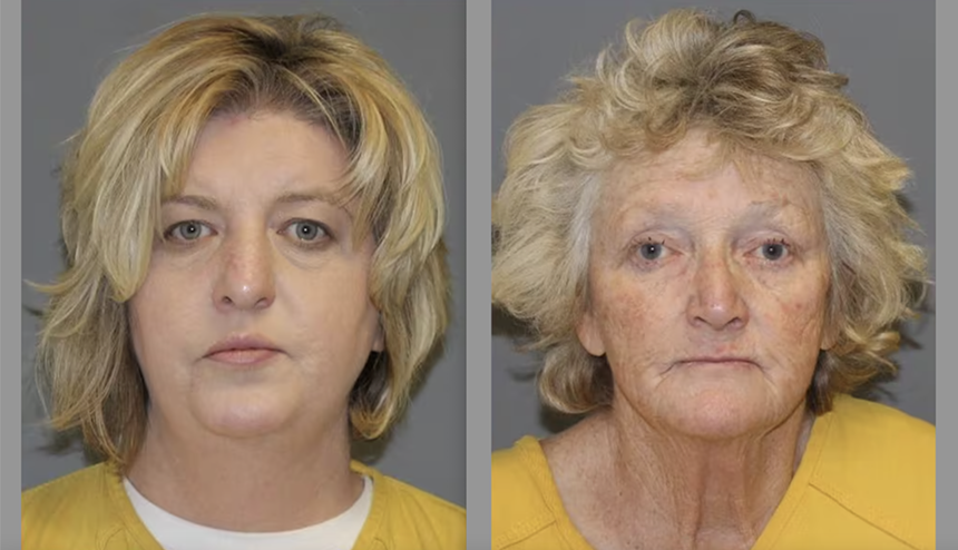 Mug shots of Megan Hess and Shirley Koch.