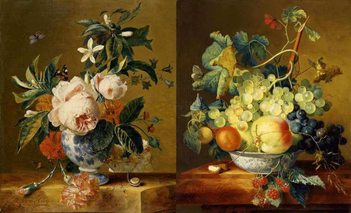 vase of flowers fruit van huijsum