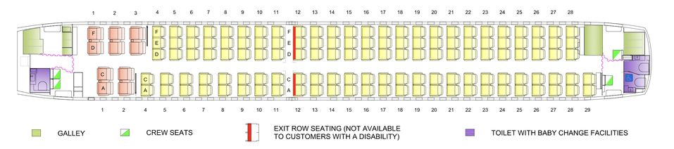 The QantasLink A220 seat map.
