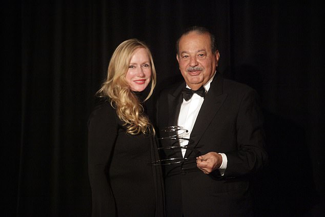 Louise Blouin and billionaire Carlos Slim Helu attend The Louise Blouin Foundation Presents The Fifth Annual Blouin Creative Leadership Summit - Awards Ceremony and Gala at the Metropolitan Club on September 19, 2011 in New York City