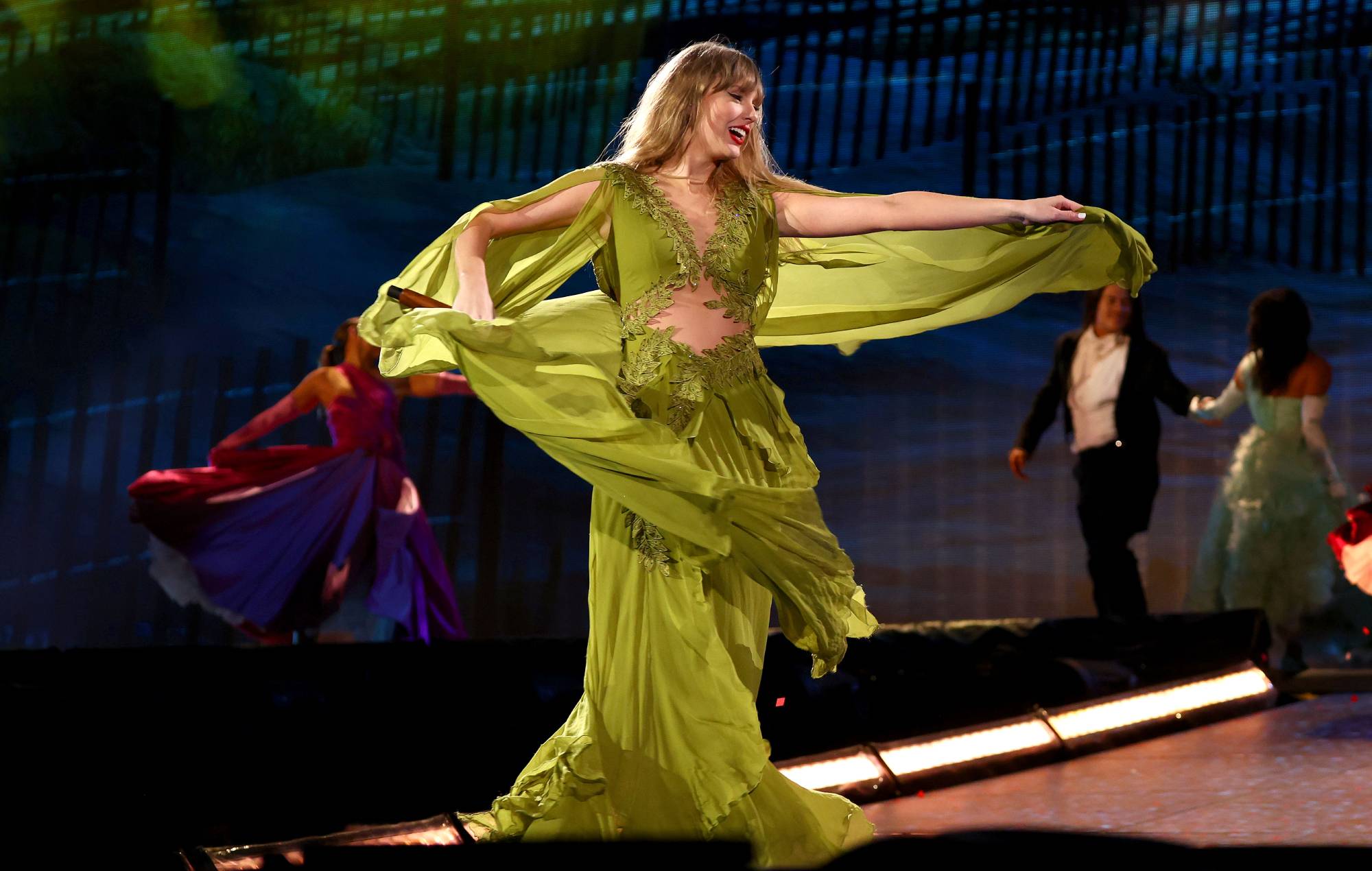Taylor Swift performs at Melbourne Cricket Ground on February 16, 2024 in Melbourne, Australia. (Photo by Graham Denholm/TAS24/Getty Images for TAS Rights Management)