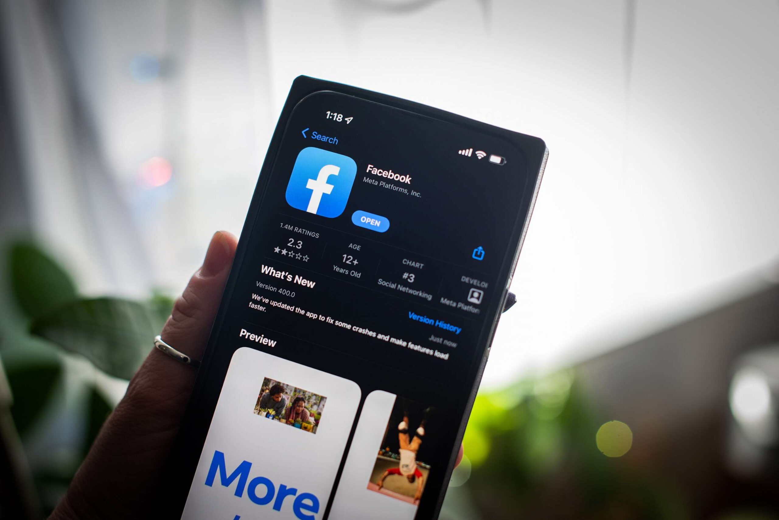 PHOTO: The Facebook application on a smartphone arranged in Hastings-on-Hudson, New York, Feb. 1, 2023.