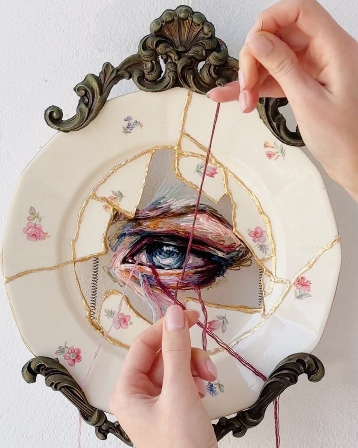 Kintsugi Embroider by Katerina Marchenko and Artashes Sardarian