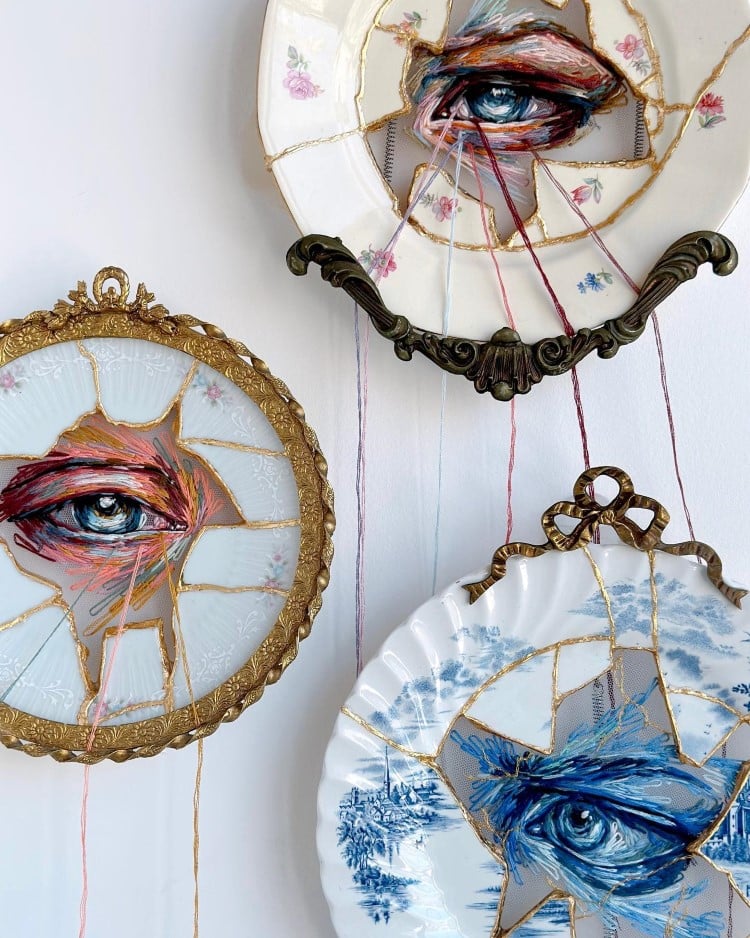 Kintsugi Embroider by Katerina Marchenko and Artashes Sardarian