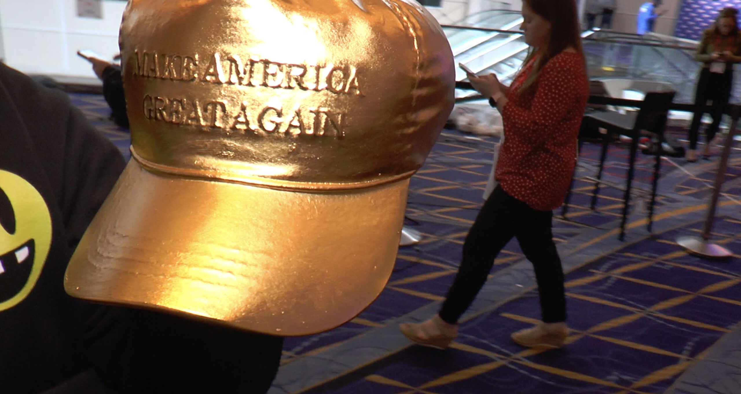 The hat was 3D-printed in bronze and coated in 24-karat gold