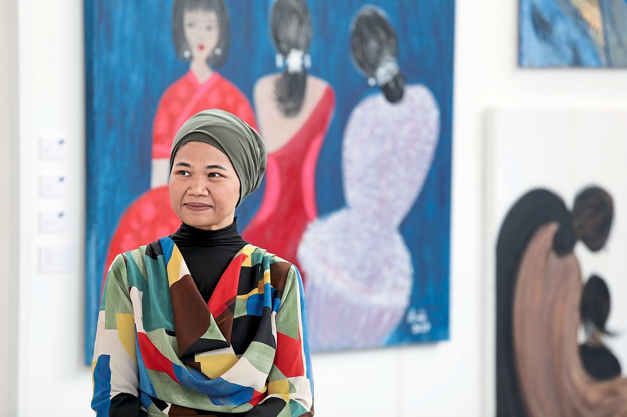 'By showcasing the incredible talent and strength of women artists, we hope to inspire a new wave of empowerment and equality,' says curator Nazura. Photo: The Star/Yap Chee Hong