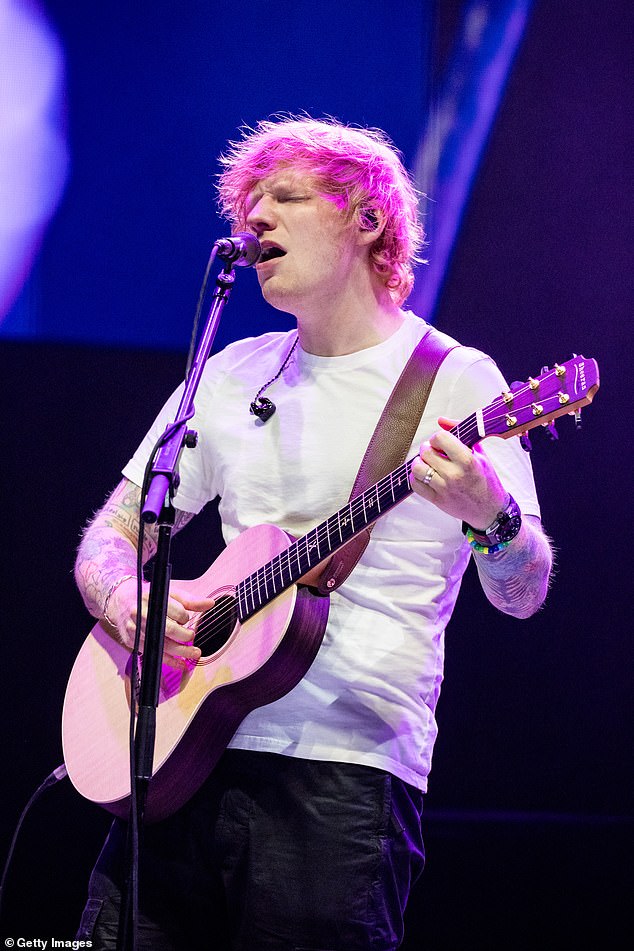 Ed Sheeran's team welcomed the convictions of a family of 'ticket touts' who 'exploited the love and passion' of music fans. Ed Sheeran is pictured here during the Heart and Armor Foundation benefit concert at The Wiltern on September 19, 2023