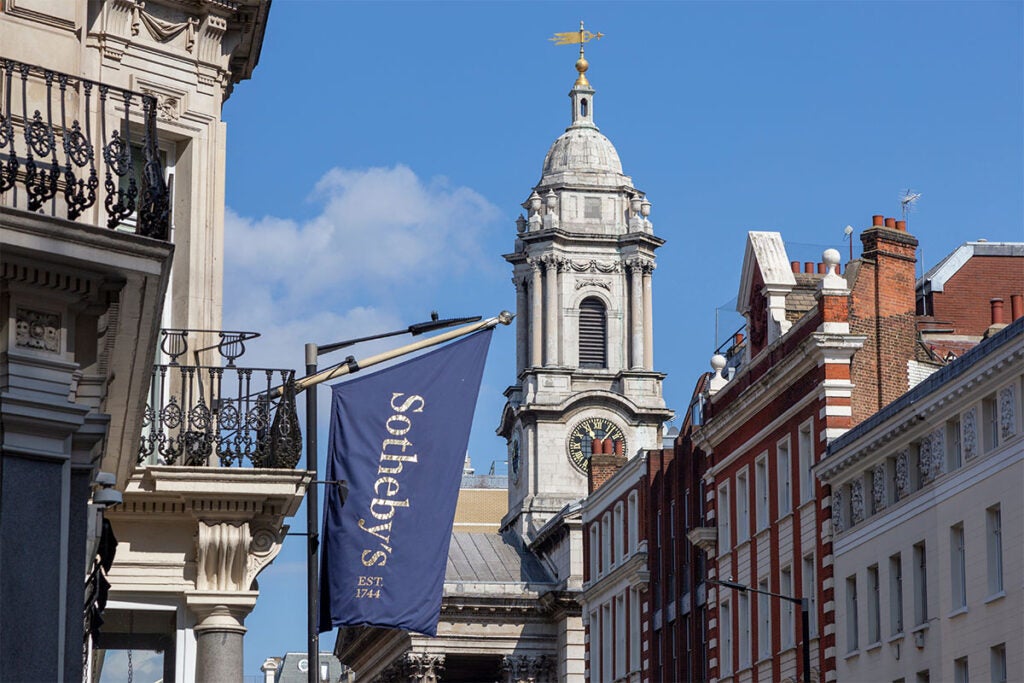 Stock image of Sotheby's on New Bond Street