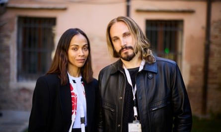 Zoë Saldaña and Marco Perego