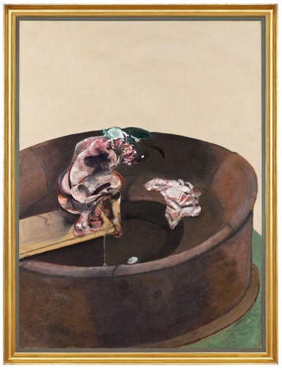 Francis Bacon, Portrait of George Dyer Crouching (1966). Oil on canvas, 198 x 147 cm. Estimate: U.S. $30–50 million.