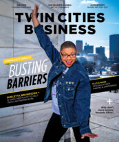 Cover of Twin Cities Business magazine's April/May 2024 cover featuring local entrepreneur and media personality Sheletta Brundidge