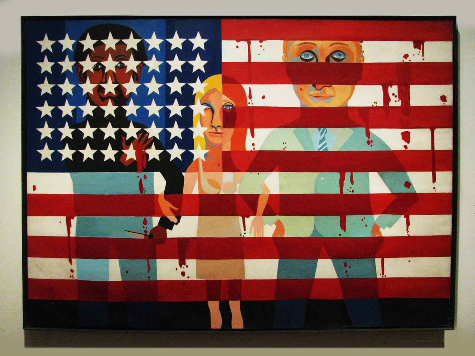 The American People Series #18: The Flag is Bleeding, oil on canvas, ACA Galleries, de Young Museum, 1967, Faith Ringgold | Faith Ringgold | Tribute | STIRworld