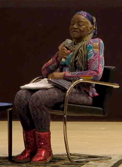 African-American artist Faith Ringgold at the symposium We Wanted a Revolution, 2017 | Faith Ringgold | Tribute | STIRworld