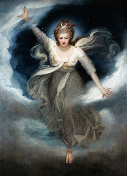 One young woman paints another … Georgiana as Cynthia from Spenser’s Faerie Queene, 1781-82 by Maria Cosway.