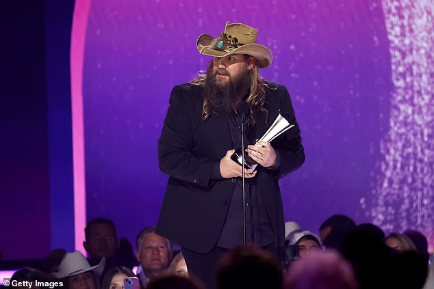 Stapleton defeated fellow nominees Luke Combs, Jelly Roll, Cody Johnson and Morgan Wallen