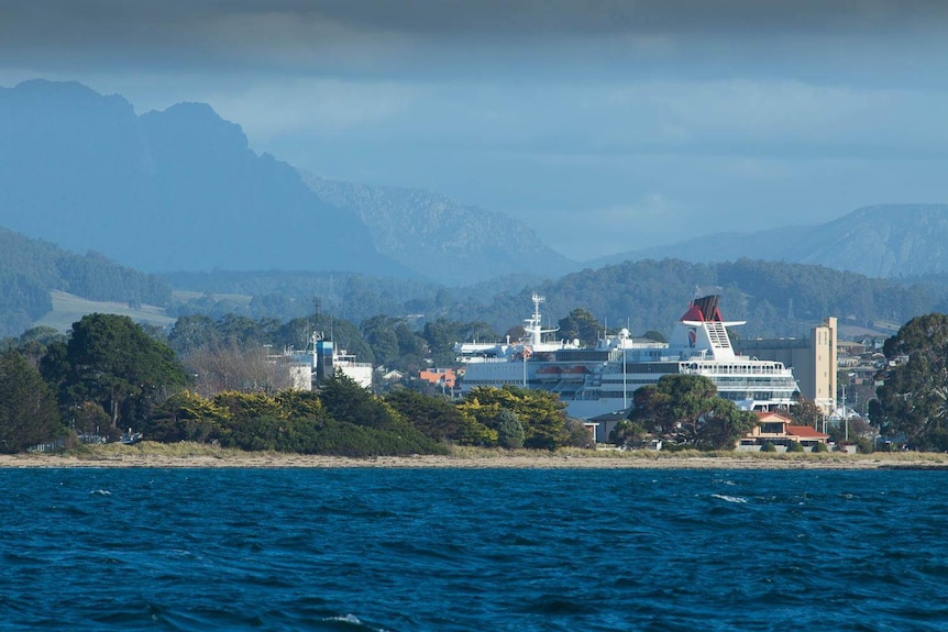 Looking back to Devonport from out at sea