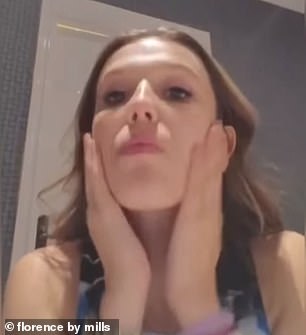 Her face also looked bone dry