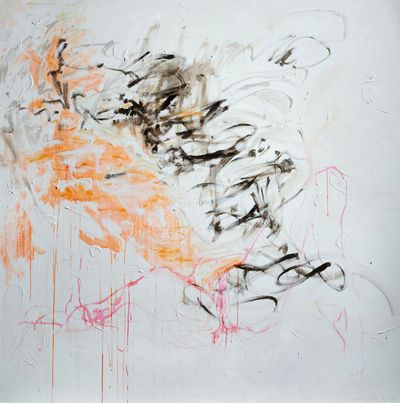 Tracey Emin, Hurricane (2007). Oil on canvas. 18 x 182.8cm. © Tracey Emin. All rights reserved / ADAGP, Paris, 2024.