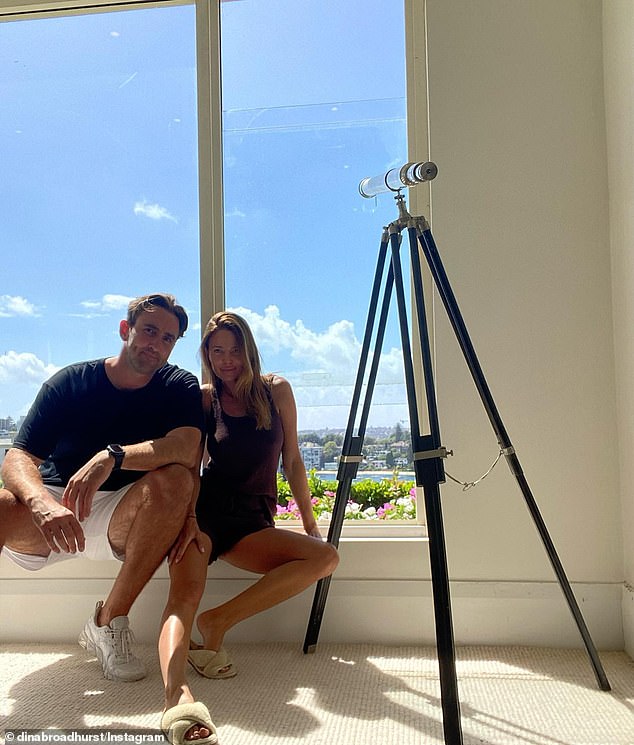 In 2021, Broadhurst and her former partner Max Shepherd spent two weeks transforming a historic Vaucluse property into a stunning 'CASA' studio. Both pictured in April 2022