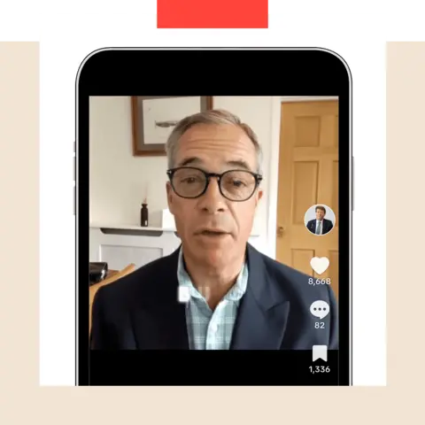 A Nigel Farage fan account on TikTok