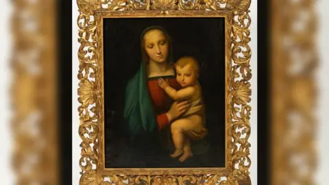 Chorley's Auctioneers Oil painting of Madonna and Child 