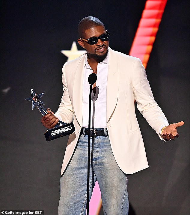 Usher, 45, was named the Best Male R&B/Pop Artist, besting fellow nominees including Brent Faiyaz, Bryson Tiller, Burna Boy, Chris Brown, Drake, Fridayy and October London