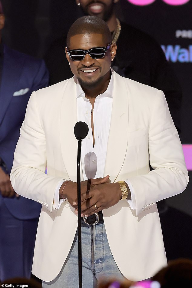 In his acceptance speech, which was choppy due to technical difficulties, Usher said that 'getting here has definitely not been easy, but it has been worth it'