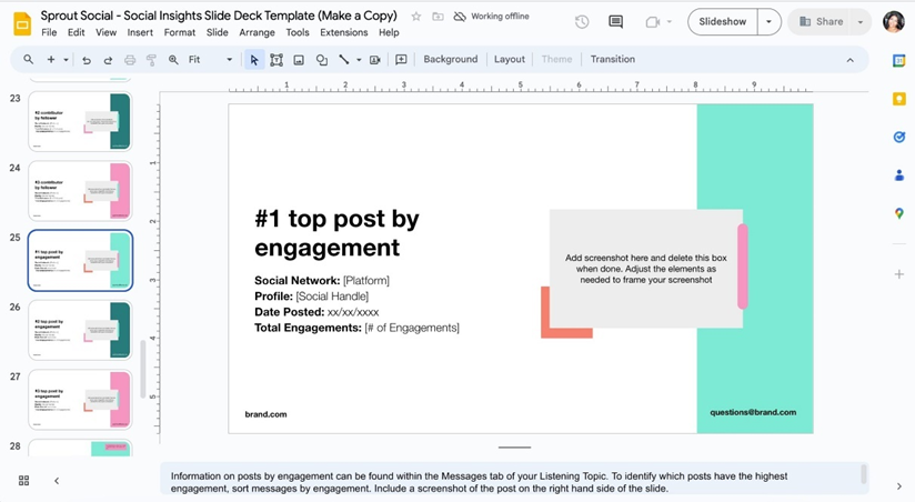 The Social listening insights deck helps you make sense of conversations on social media.