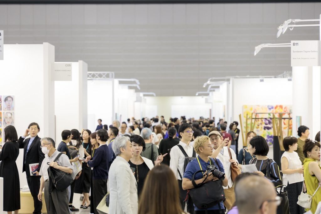 a busy art fair floor