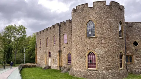 BBC The castle-line exterior of Taunton's Museum of Somerset 