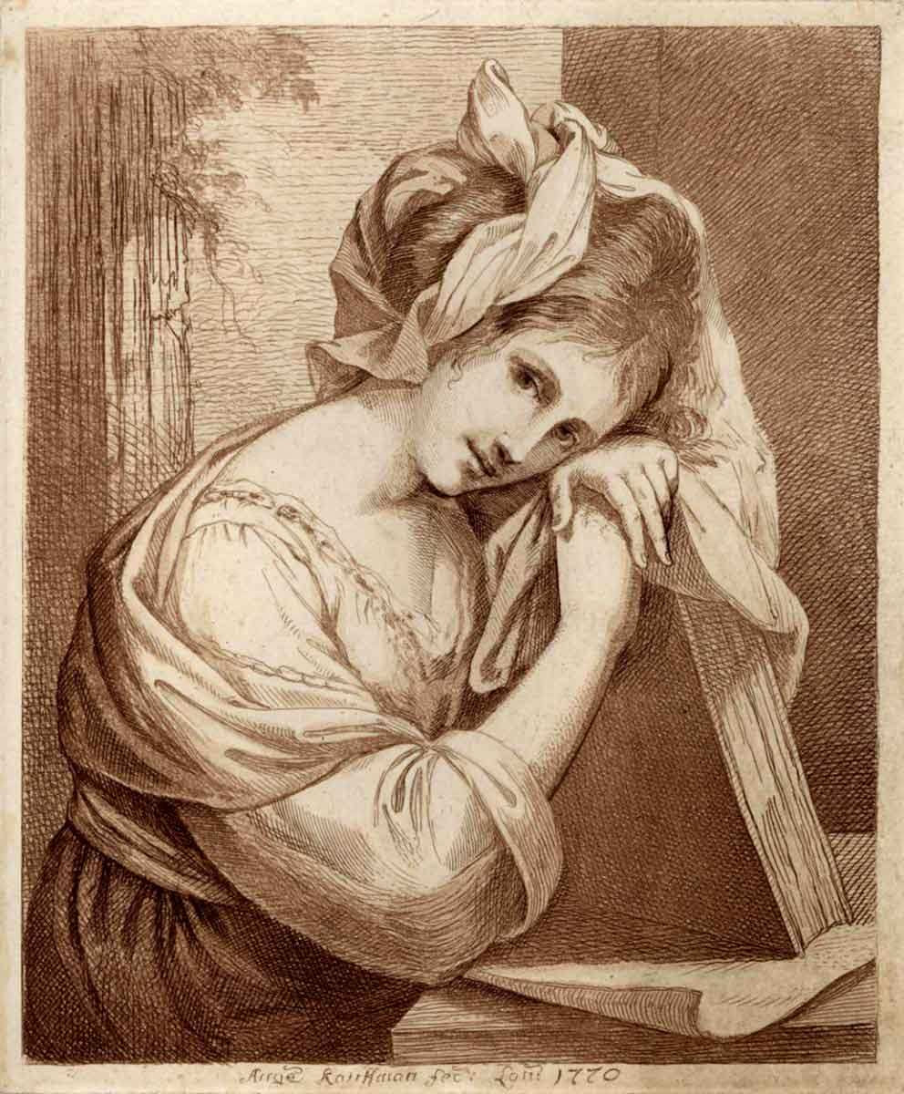 kauffman woman resting her head book 1770