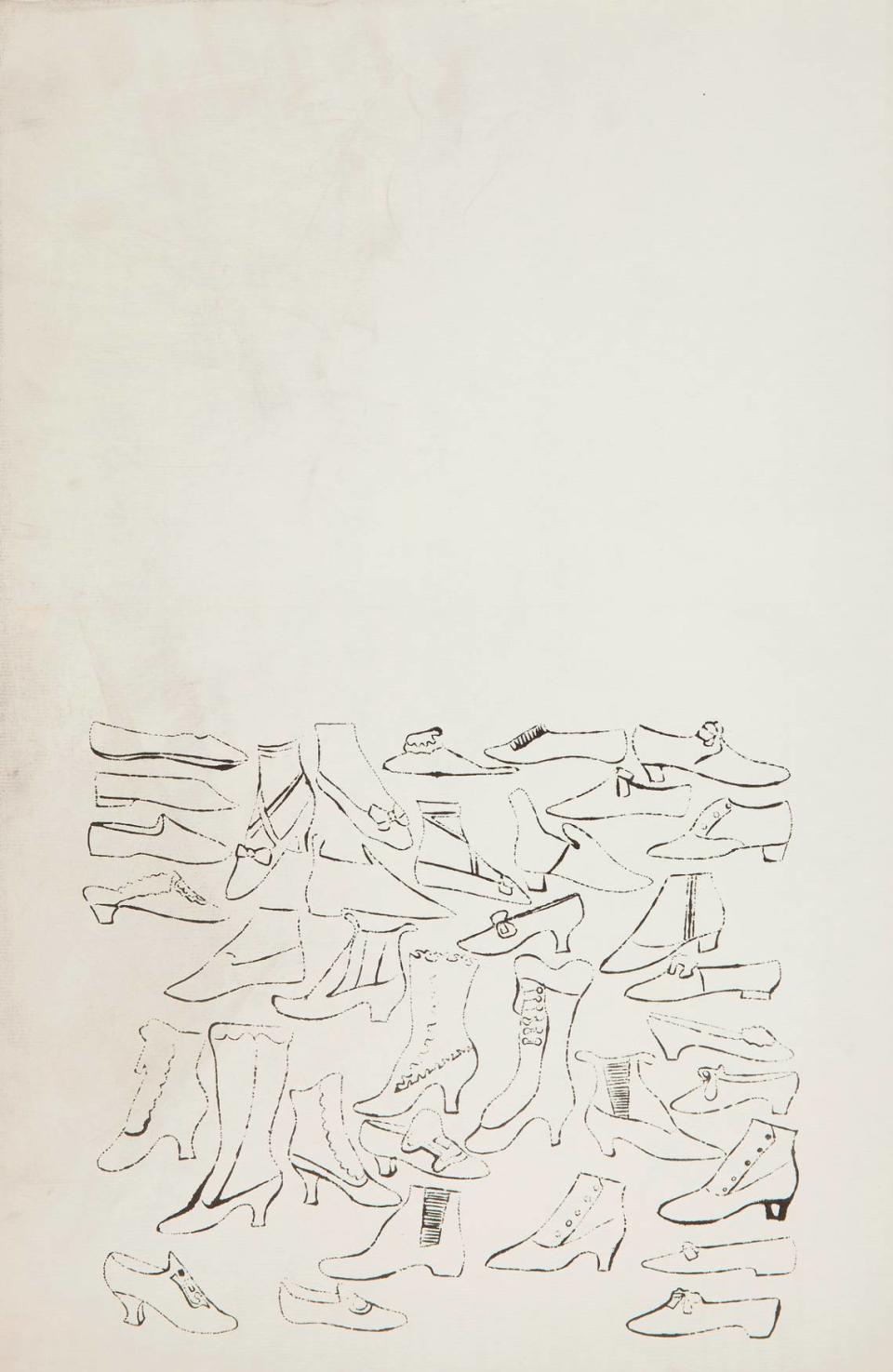 Andy Warhol, A la Recherche du Shoe Perdu by Andy Warhol Shoe Poems by Ralph Pomeroy, 1955. Offset lithograph on paper,19.625 x12.875 inches.