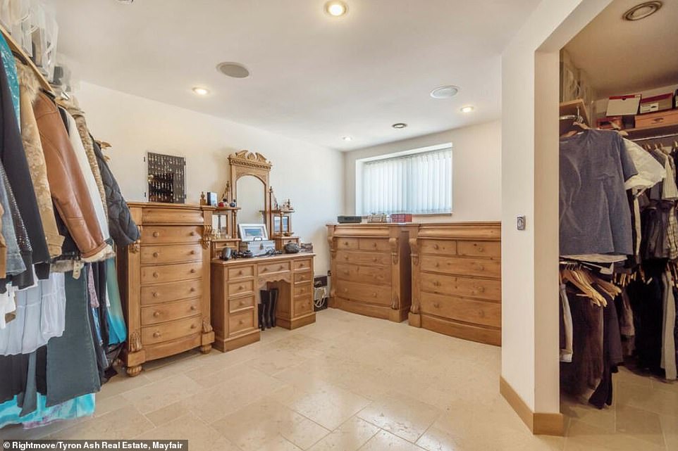 One of the bespoke dressing rooms connected to a bedroom at Tindale Towers where you can store your fashion collection