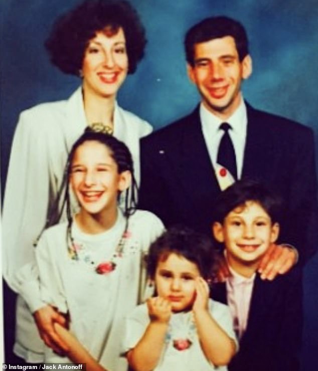 Pictured: Jack Antonoff as a child with his parents Rick and Shira and his sisters Rachel and Sarah, who died of brain cancer at 13
