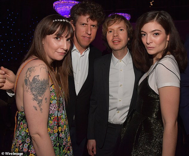 Pictured: Jack Antonoff's ex-girlfriend Lena Dunham with Lorde at the Pre-GRAMMY Gala in February 2017
