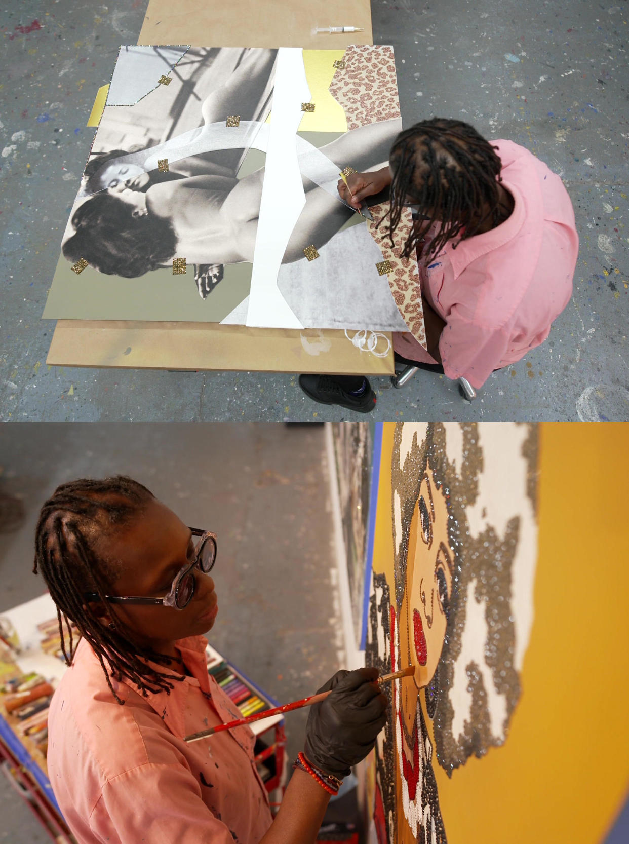 Mickalene Thomas in the studio.  / Credit: CBS News