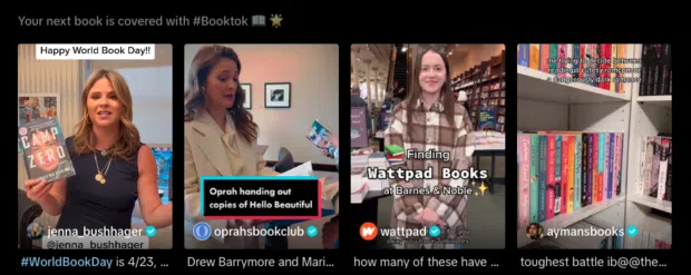 Booktok thumbnails are intentionally curated visual content