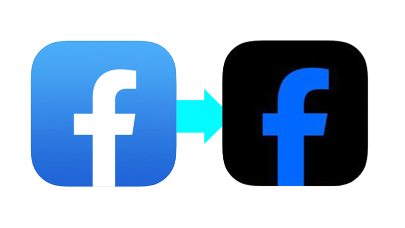 Facebook logo next to a black Facebook logo