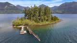 This 2.5-acre island with an off-grid cabin on British Columbia’s Lake Cowichan can only be accessed by boat.