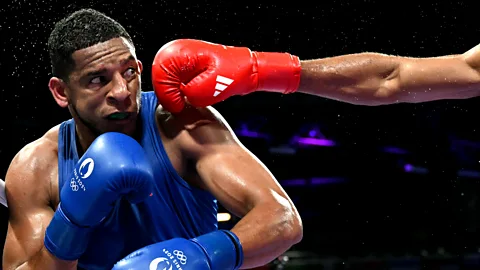 Getty Images Spain's Enmanuel Reyes Pla is punched by Belgium's Victor Schelstraete in the men's 92kg quarter-final boxing (Credit: Getty Images)