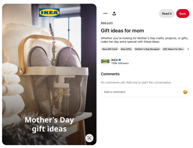 A Pinterest pin from IKEA