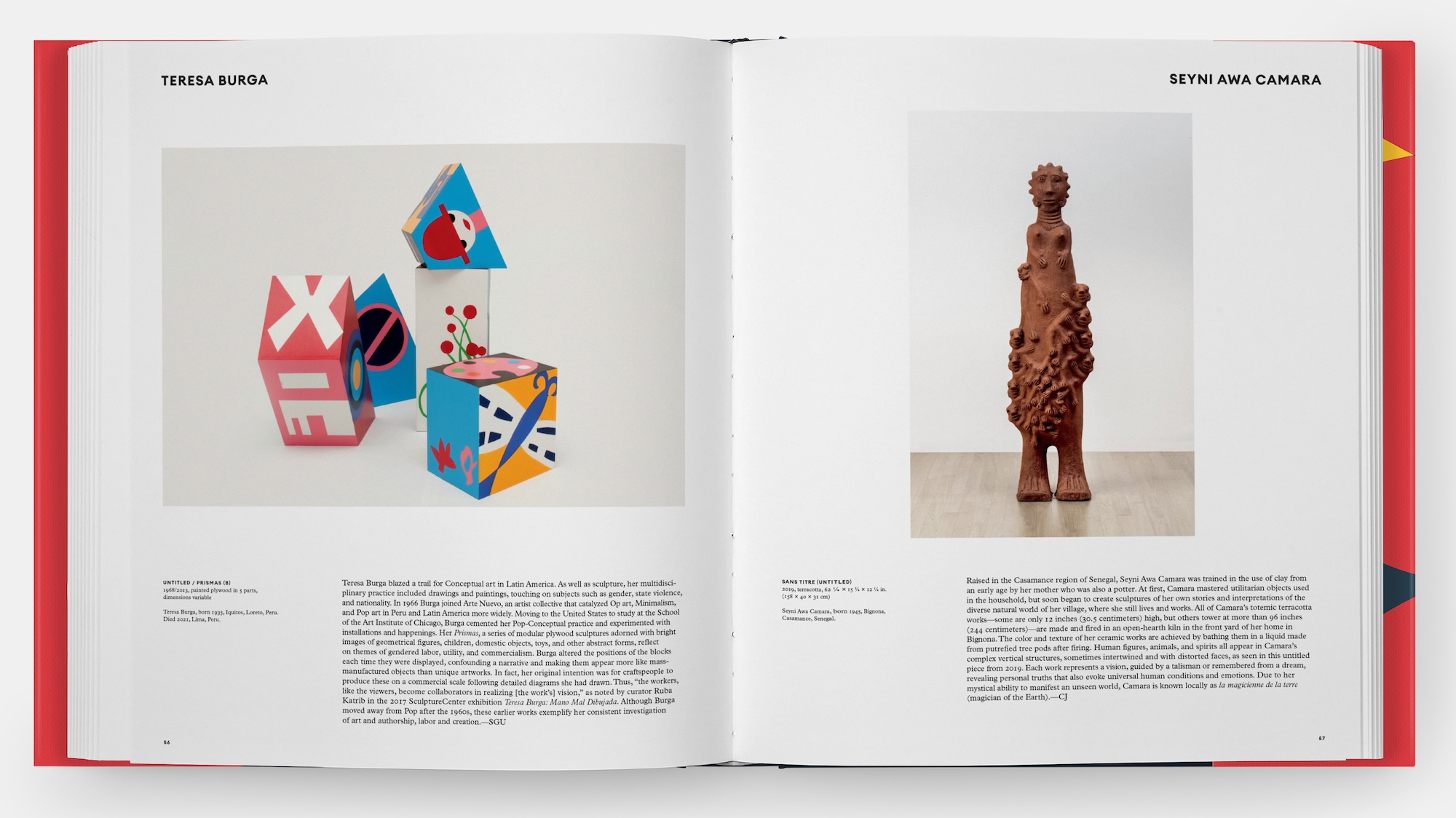 a spread from the book 'Great Women Sculptors' featuring two artists