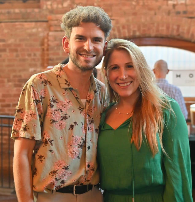 Paul Jutras, Molly Keller at the West End Social networking event at New Realm Brewing Co. in Downtown Greenville. Young professionals in the Greenville area connected with West End business owners and community leaders over delicious food and drink. Partners for the event included RingoFire, TALK Greenville magazine, Modal Coffee & Hostel, Corsica Technologies, Greenville Bike Taxi and Clayton's Deli.