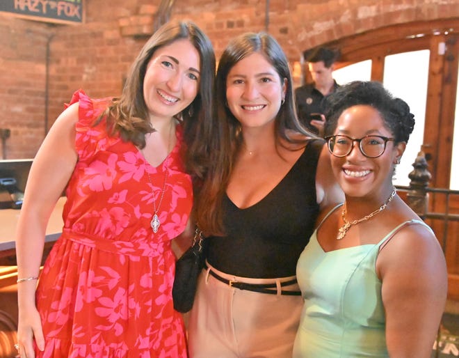 Kelly Thomas , Dani Matthews, Jasmin Carithers at the West End Social networking event at New Realm Brewing Co. in Downtown Greenville. Young professionals in the Greenville area connected with West End business owners and community leaders over delicious food and drink. Partners for the event included RingoFire, TALK Greenville magazine, Modal Coffee & Hostel, Corsica Technologies, Greenville Bike Taxi and Clayton's Deli.