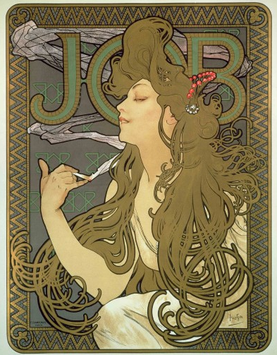 Poster for 'Job' cigarette paper, Alphonse Mucha (1896).