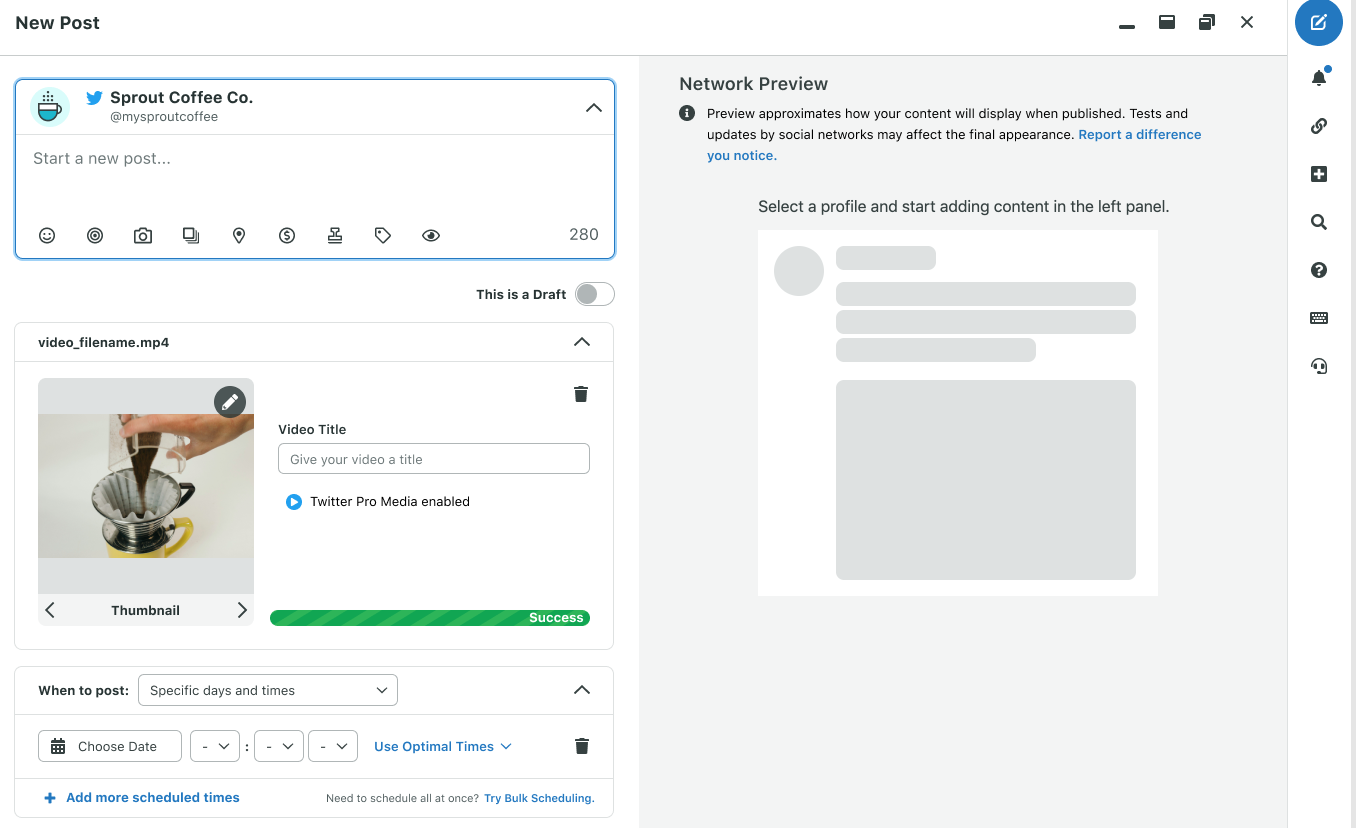 Integrate X Pro with Sprout for effective X account management