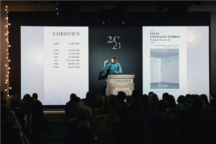 Georgina Hilton sells the top lot of Christie’s Rosa de la Cruz Collection Evening Sale on May 14, 2024. Photo: Christie’s