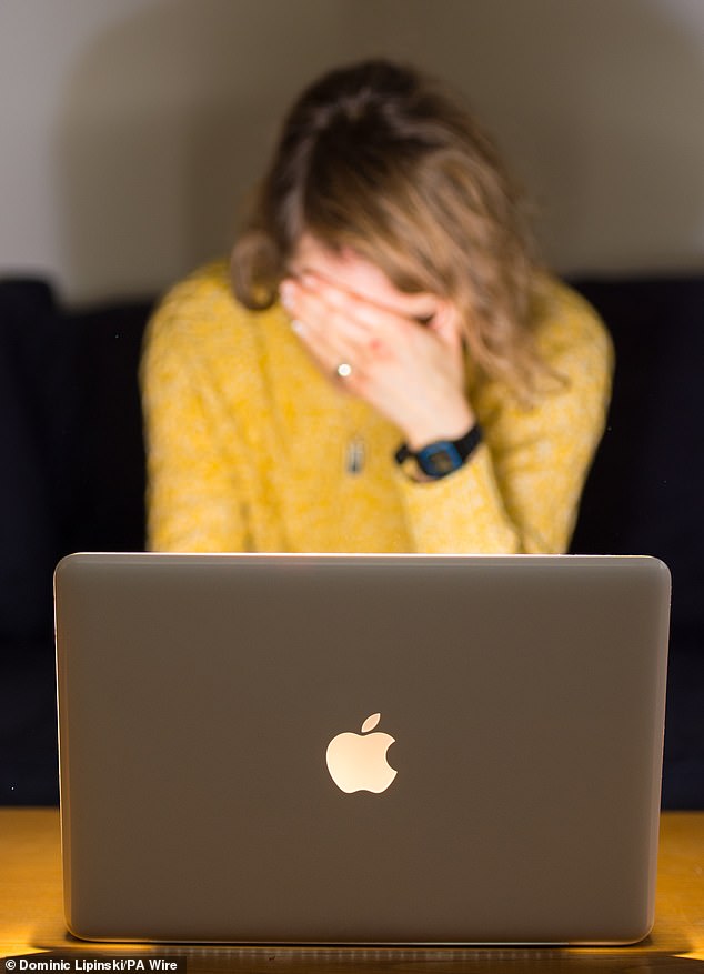 Research shows that some 77 per cent of girls aged between seven and 21 have experienced online bullying, seen unwanted sexual images or been victims of cyberstalking in the past year (file image)